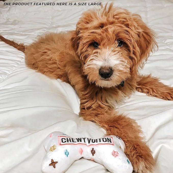 Haute Diggity Dog Chewy Vuiton Bone Plush Dog Toy, Designer Parody Toy