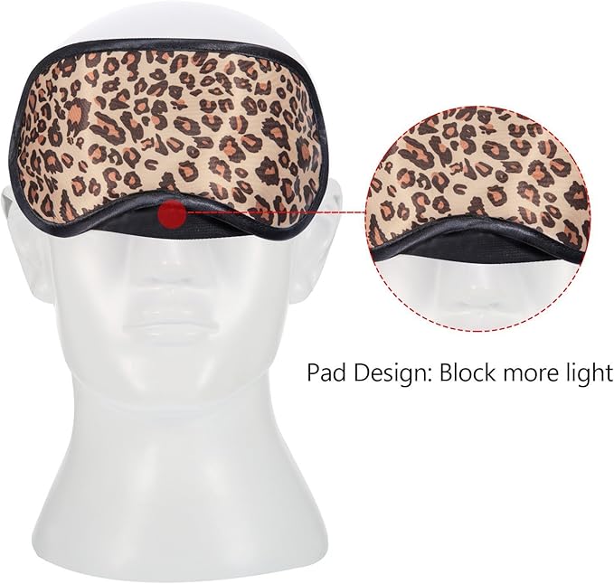 10 Pack Sleep Mask, Leopard Eye Masks Shade Cover for Sleeping, Shift Work, Naps, Travel Pouch Night Blindfold Airplane Relaxing Eyeshade Cover with Nose Pad for Men Women