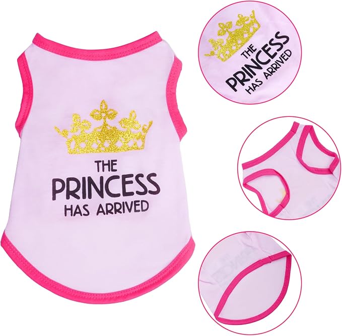 Pistha 4 Pack Dog Shirts Summer Printed Puppy Clothes Cute Sleeveless Pet T Shirts Dog Clothes for Small Medium Dogs Cats Girl(M)