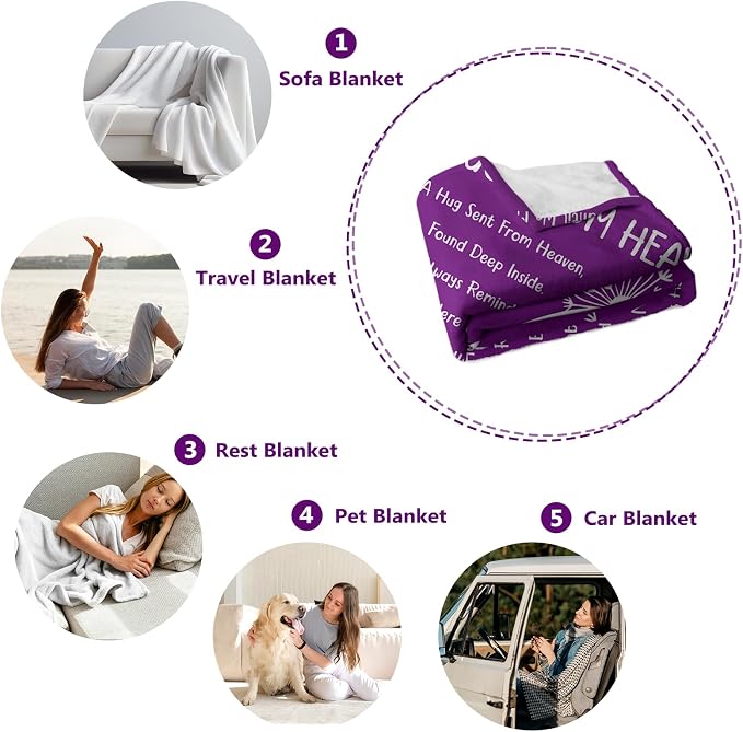 Memorial Gifts, Sympathy Gifts for Loss of Loved One, Blanket 60" x 50" | Bereavement Gifts, Grief Gifts for Women, Memorial Gifts for Loss of Mom Dad