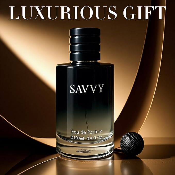 AFLUXE Savvy Long-Lasting Cologne for Men | Bergamot,Lavender,Nutmeg & Papua Vanilla Scent | Eau de Toilette 100ml Spray | Day to Night Fragrance