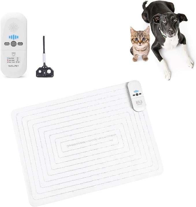 SVD.PET Pet Training Mat, 22"x16" Electric Scat Mat for Cats & Dogs, White