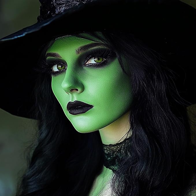 Mysense Amazon Green Face Body Paint,Halloween Elphaba Witch Gamora Costume Makeup,St Patricks Day Outfit Accessories,Water Based Washable Cream Body Paint for Adults and Children,0.6oz