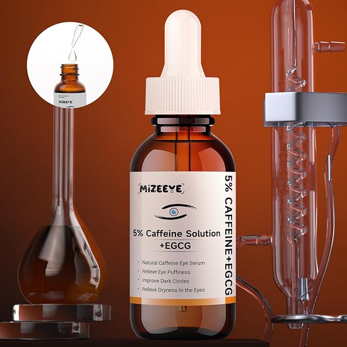 Caffeine Solution 5% + EGCG For Face, 30ML Moisturizing Caffeine Eye Serum For Dark Circles & Puffiness, Under Eye Solution For Fine Lines.