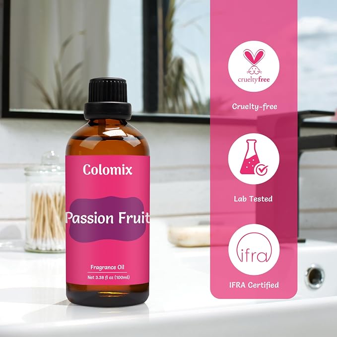 Premium 100ml Passion Fruit Fragrance Oil, Essential Oils for Diffusers for Home, Scented Oil for Candle Making, Soap Supplies, Long-Lasting Scent Gift