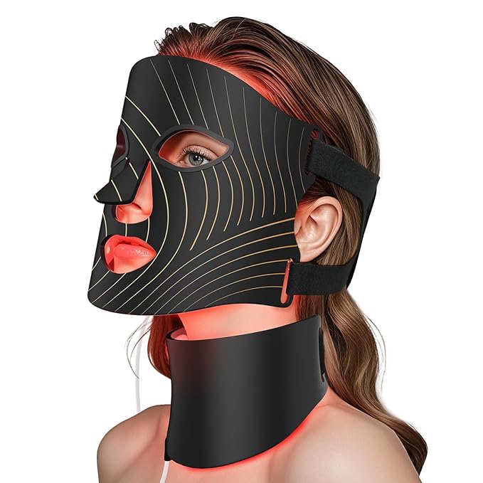 LED Light Therapy Mask Skin Care Mask & neck, LED Red 630±5nm & NIR 830nm Wavelength for Home Use