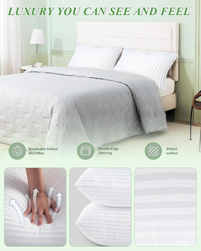 Yettbea Pillow Insert Set of 4, Soft Virgin Microfiber Square Throw Pillow Inserts for Living Room, Couch Bed Pillows, Down Alternative Filled, 16x16 Inch(40x40cm White