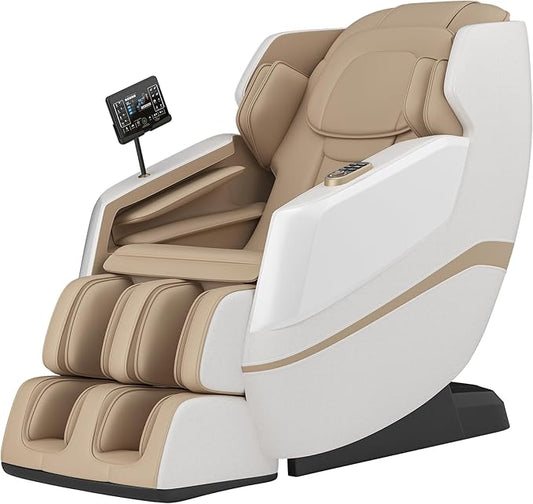 springspa Massage Chair Full Body Shiatsu Recliner with SL Track, Zero Gravity, 3 Massage Intensity, Shortcut Key, Foot Rollers, Bluetooth Speaker, Q23 Khaki
