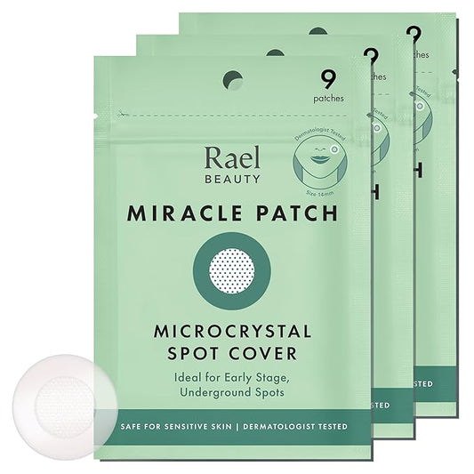 Rael Pimple Patches, Miracle Microcrystal Spot Cover - Hydrocolloid Acne Pimple Patch with Tea Tree Oil, Early Stage Zits and Blemish, Korean Skin Care (27 Count)