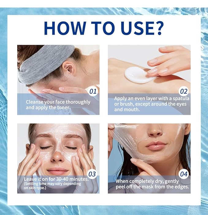 Collagen Peel Off Face Mask, Overnight Peel Off Facial Mask with Vitamin E, Firming, Depuffing & Hydration, Moisturizes Replenishes Water, Enhances Skin Elasticity for Daily Skin Care, 2.11 oz