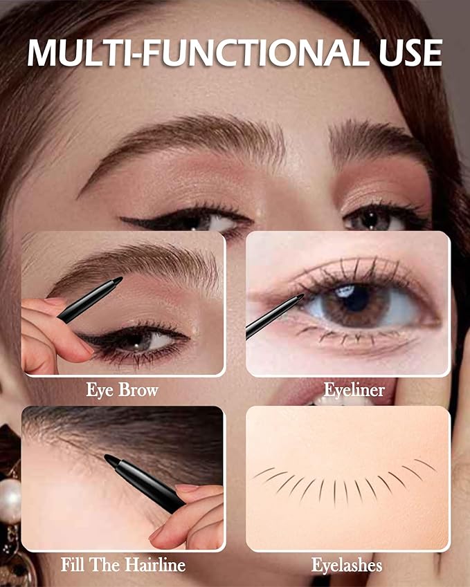 Brown Gel Eyeliner for Mature Women, Waterproof Smudge-proof Gel Eyeliner Pencil,Long Lasting Cream Matte Eye Liner Pen Retractable Eyebrow Makeup Pen with Built-in Sharpener for Older Women 1 Pc