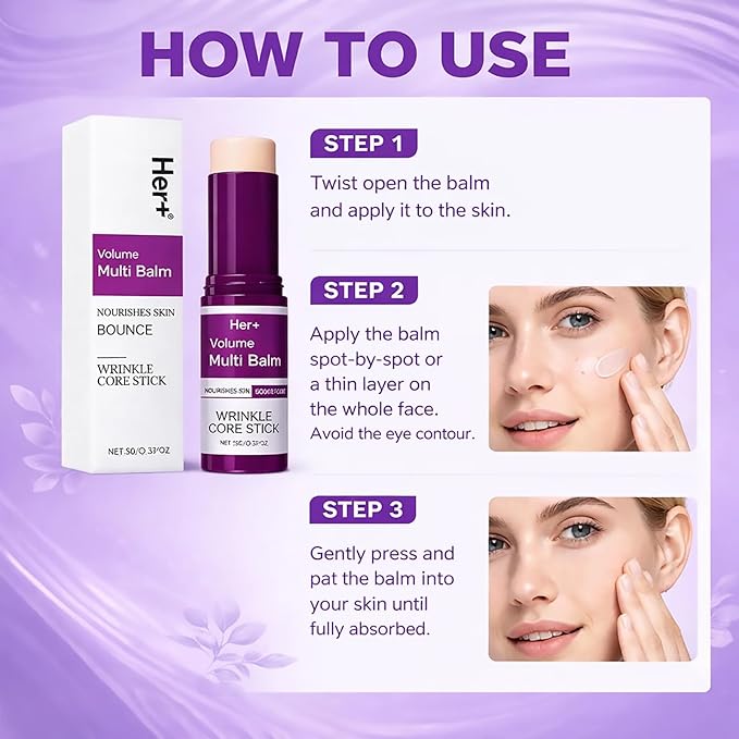 Her+ Calcium Multi Balm Stick, Her+ Nutrition Volume Calcium Balm, Firming & Moisturizing, Korean Collagen Skincare, Anti-Wrinkle, Hydrating, Lifting Cream for Eyes, Face & Neck