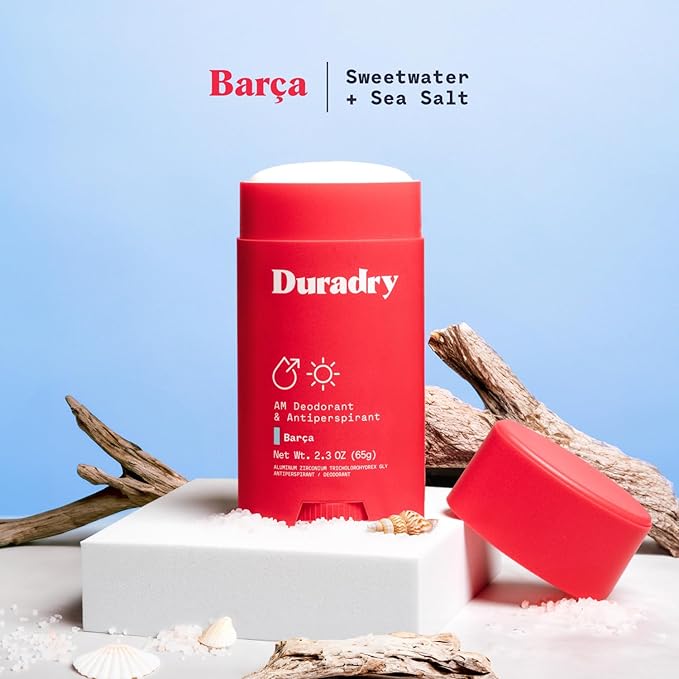 Duradry Clinical-Strength Antiperspirant Deodorant for Women and Men – Clean Formula with Natural Ingredients – Odor and Excessive Sweat Protection for Armpits – Barca (SweetWater + Sea Salt)