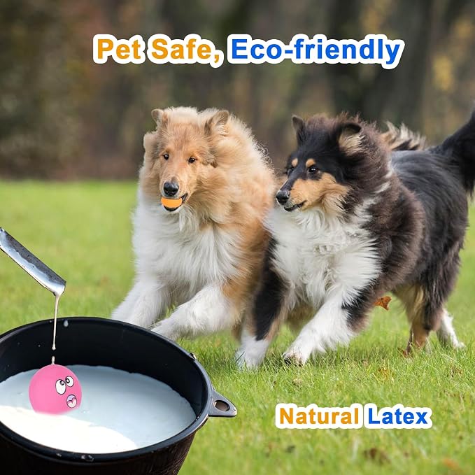 Dog Squeaky Toys Fun Facial Expression Latex Squeaky Dog Balls Large Size Chewing Rubber Soft Interactive Fetch Play Balls for Big Dogs (3 PCS)