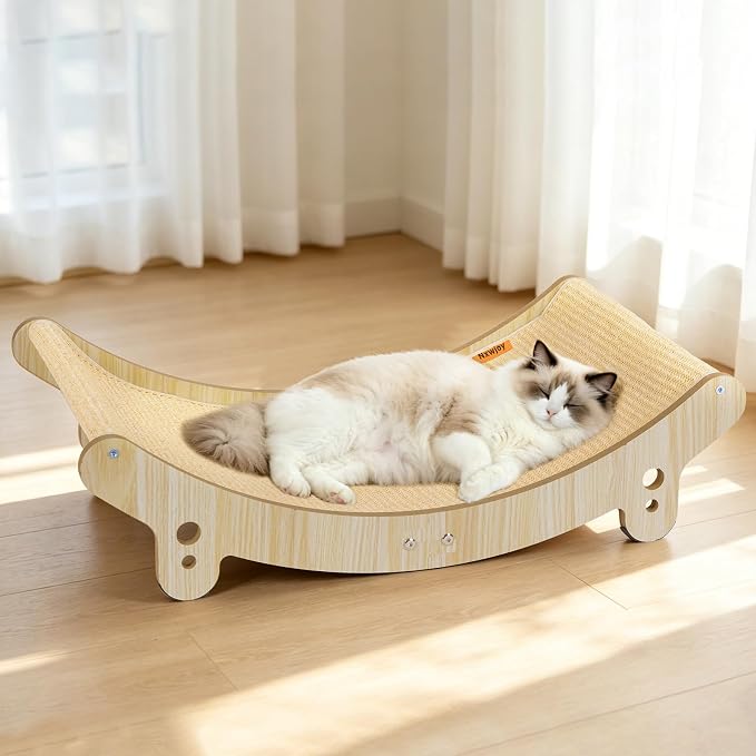 27.6" Sisal Cat Scratcher Bed Natural Sisal Wooden Cat Furniture | Cat Scratchers for Indoor for Scratching Pad Cat Chair Natural Sisal Scratch Post for Large Cats Scratcher Lounge(Large)
