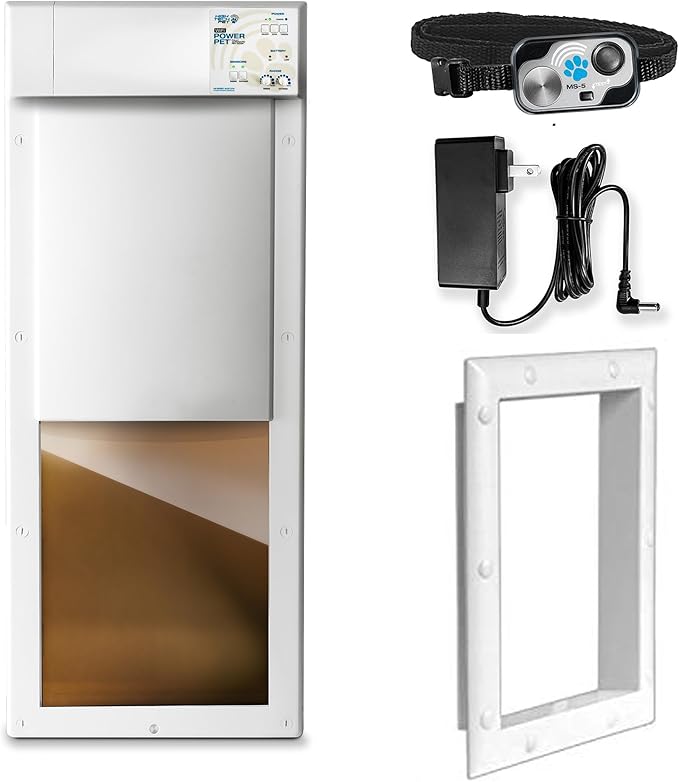 Power Pet Smart Automatic Electronic Pet Door by High Tech Pet (Door Mount, Large, WiFi Enabled - App Control)