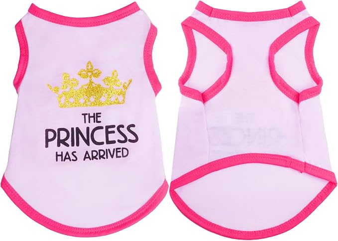 Pistha 4 Pack Dog Shirts Summer Printed Puppy Clothes Cute Sleeveless Pet T Shirts Dog Clothes for Small Medium Dogs Cats Girl(M)