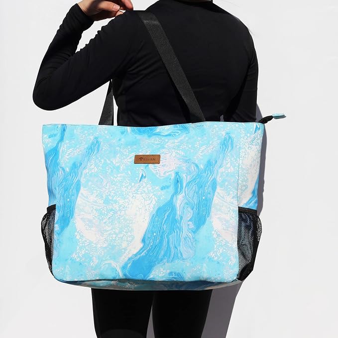ESVAN LARGE BEACH BAG Water Resistant Lightweight 20 inch Women Oversize Tote Bag for Gym Beach Travel Pool Yoga Nurse