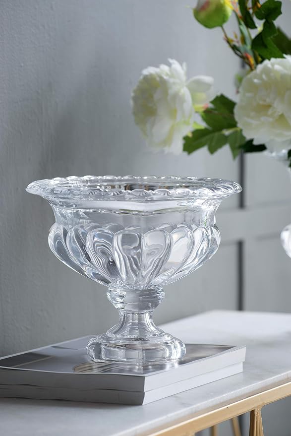 8" x 6" Clear Glass Bowl Flower Vase Planter Rustic Classic Home Décor Table Top Centerpiece Display Container Wedding Party Event Catering Gift