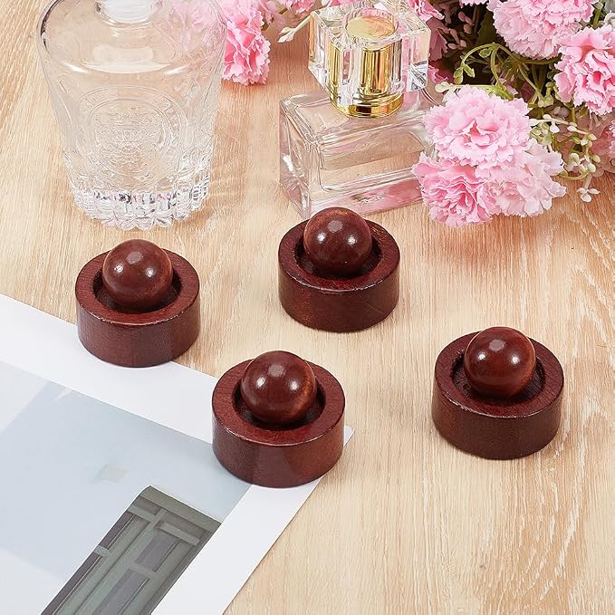 4PCS Coconut Brown Wooden Essential Oil Diffuser Compact Passive Oil Diffuser Portable Air Freshener for Car Aromatherapy Home Office Bathroom Yoga Hall Spa Centers Housewarming Gift