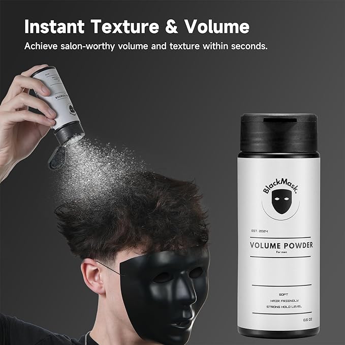 BlackMask Texture Powder for Men, Easy to Apply - Instantly Adds Texture & Volume, Strong Hold, Hair Powder for Men (Pack of 2)