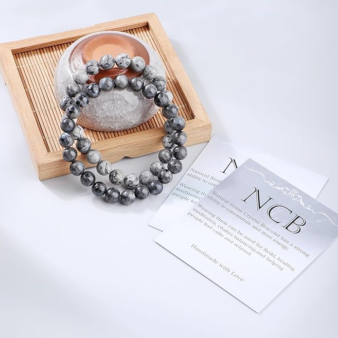 NCB 2.3-Piece 4mm Natural Crystal Gemstone Stretch Bracelets – Handmade Reiki Energy Healing Jewelry for Meditation,Yoga, Unisex