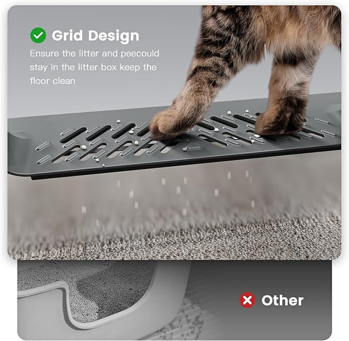 XXXXX+L Stainless Steel Cat Litter Box with Lid, 28" L x 20" W x 16" H Metal Litter Box with High Sides for Big Cats & Multiple Cats, Never Absorbs Odors, Anti-Urine Leakage, Easy Cleaning (Gray)