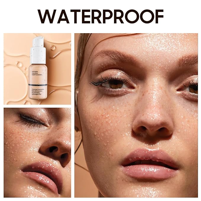 Matte Full Coverage Liquid Foundation - Lightweight & Flawless Oil Control Foundation Makeup, Waterproof and Long-Lasting Skin Foundation Concealer for Dry and Oily Skin, 1 Fl Oz (#102 Nude)
