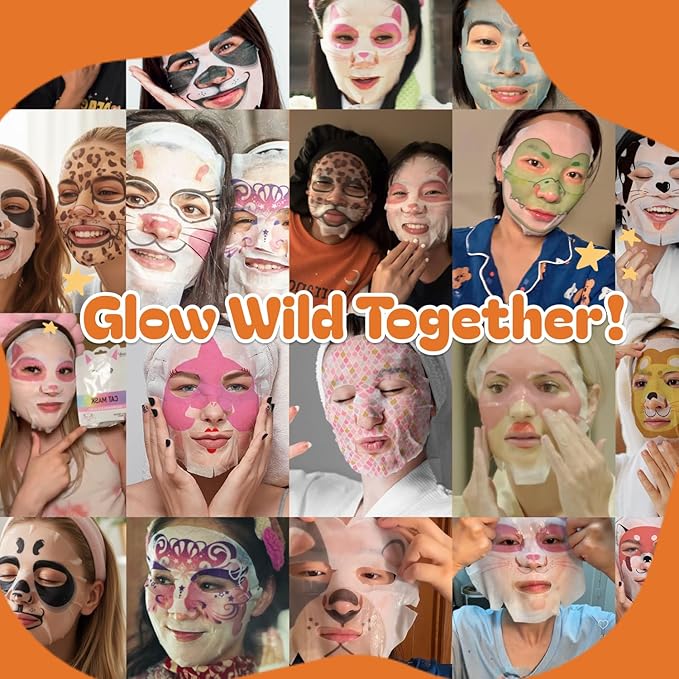 Epielle Character Face Mask Mystical Safari 6 Pack, Fun & Effective Korean Skin Care, Spa Party Favors, Easter Basket Stuffers, Birthday Gifts for Women, Self Care Gifts
