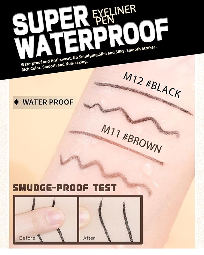 Black Gel Eyeliner for Older Women,Gel Eye Liner Pencil Waterproof Smudgeproof,Matte Cream Eyeliner Waterline with Sharpener Retractable Eyebrow Liner Makeup Pen Mature Women Sensitive Eye 1 Pc