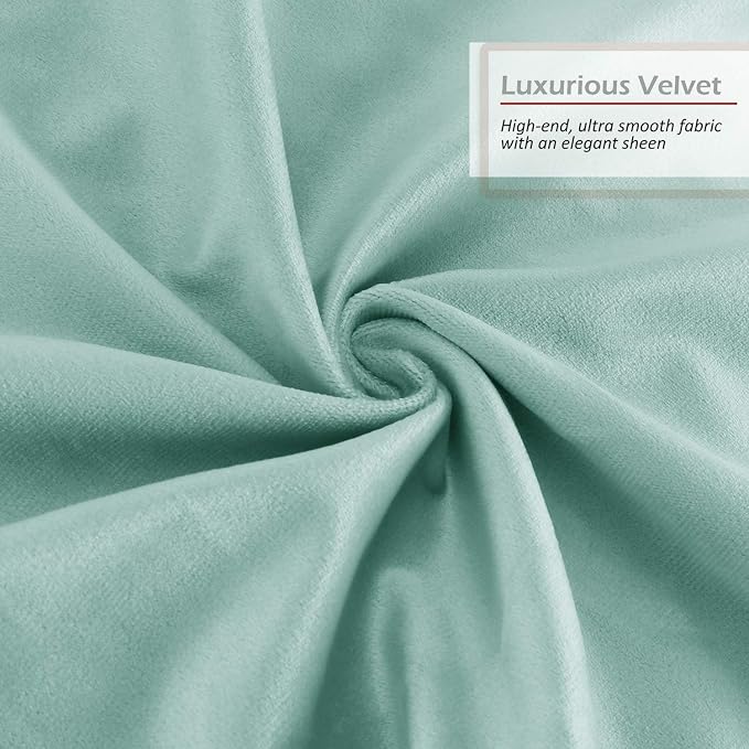 Nestl Throw Pillow Inserts Pack of 2 with Velvet Soft Solid Decorative Square Throw Pillow Covers Set for Sofa Couch Car Bedroom, 12X20 Throw Pillows Inserts with 12x18 Washable Cushion Covers, Mint