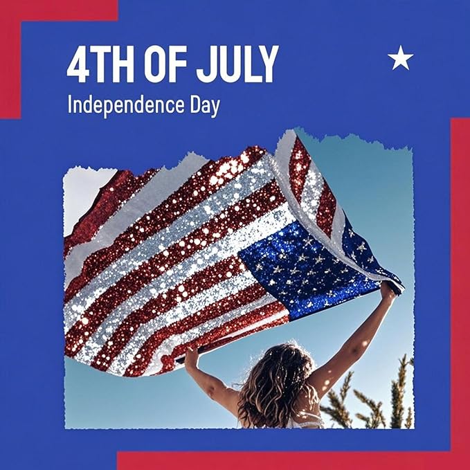 Red White and Blue Body Glitter,Patriotic Pride Hair Glitter for Kids,4th of July Accessories Outfits for Women Face Glitters Makeup Chunky Sequins,Fourth of July Accessories (Patriotic Themed)