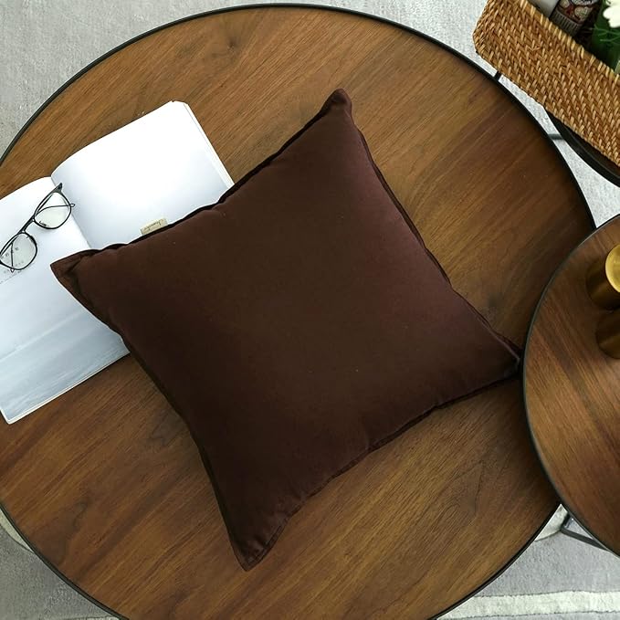 Jeanerlor SureGuard Pillowcase Cousion Cover Decor Cotton Linen with Unique Design to Embellish Study Room/House/Office, 20"x20"(50 x 50cm), Brown