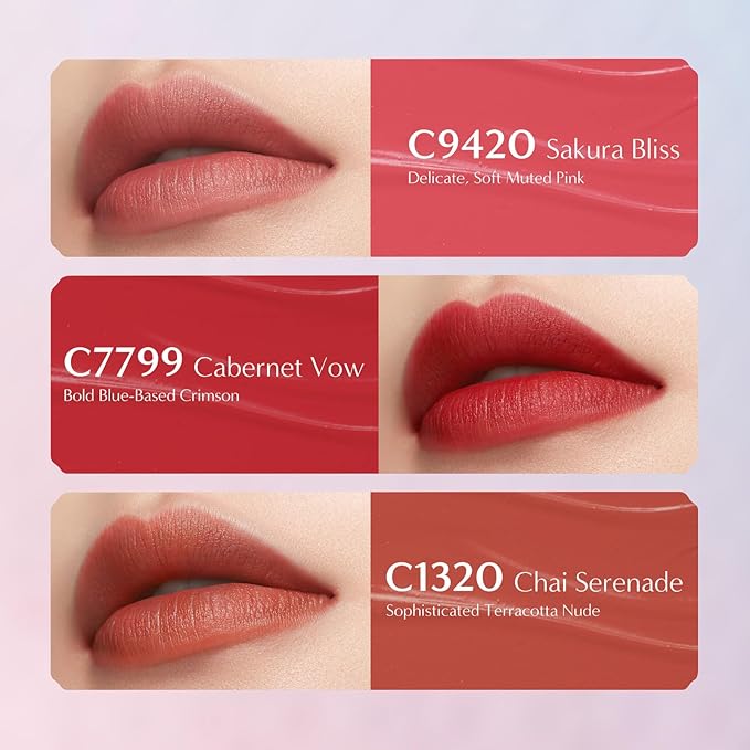 FLORASIS Blooming Rouge Soft Matte Love Lock Lipstick for Women Satin Matte Lipsticks (C7799 Cabernet Vow)