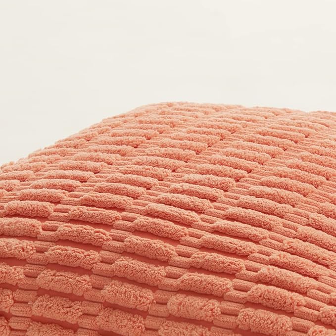 Fancy Homi 4 Packs Decorative Throw Pillow Covers for Living Room Couch Bed, Modern Farmhouse Boho Home Décor Accent Cushion Case, 26" x 26", Coral