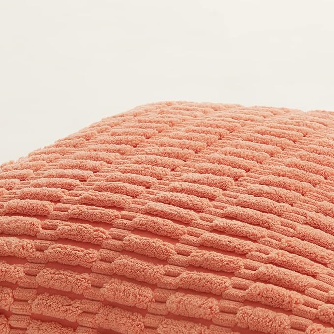 Fancy Homi 4 Packs Decorative Throw Pillow Covers for Living Room Couch Bed, Modern Farmhouse Boho Home Décor Accent Cushion Case, 20" x 20", Coral