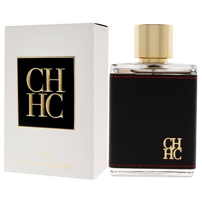 Carolina Herrera Ch Fragrance For Men - Amber Scent Of Leathery Wood And Adventure - Begins With The Warmth Of Wood And Smooth Touch Of Leather - Recommended For Evening Wear - Edt Spray - 3.4 Oz