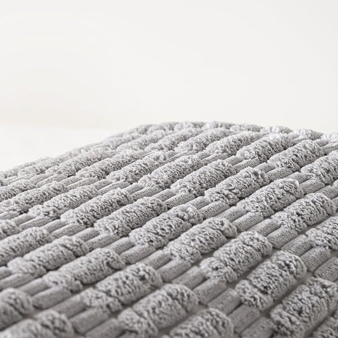 Fancy Homi Decorative Throw Pillow Covers for Bed Couch Bedroom Bench, Soft Corduroy Solid Pillow Case, Rustic Farmhouse Boho Room Decor,54" x 20" (Pack of 1),Gray