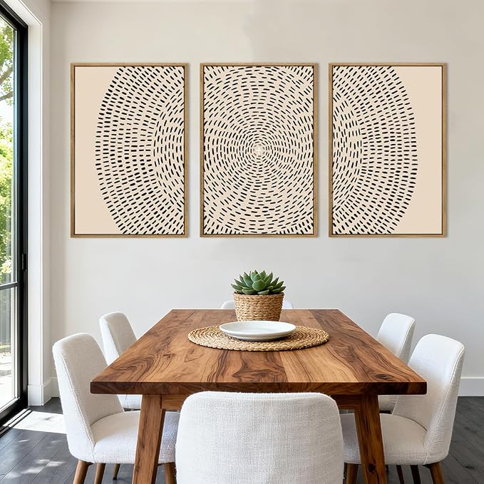 ANHUIB Large Jesus Wall Art 24x36 Inch Jesus Feeds The 5000 Canvas Wall Art Set of 3 Framed Christian Wall Decor Modern Abstract Art Print for Living Room Bedroom Office Home