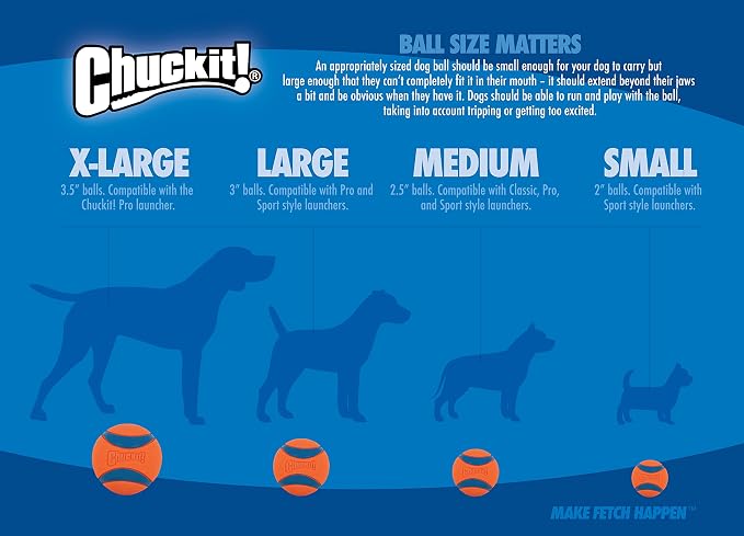Chuckit! Ultra Ball Dog Toy - Medium Bouncy Fetch Balls for Dogs 20-60 lbs - Made from Durable Rubber - Floating Water Pet Toys - Size Medium - 2.5-inch Diameter -,2 Count (Pack of 3)