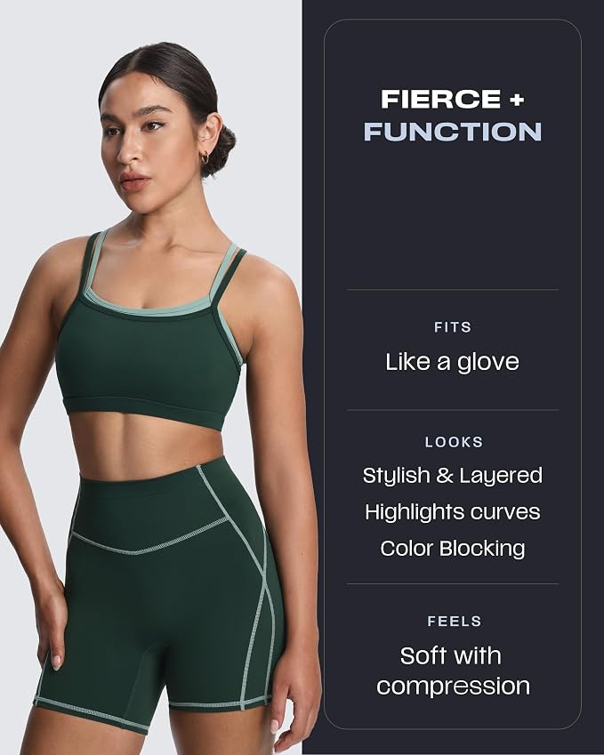 Aoxjox Lexi Lined Workout Biker Shorts for Women Tummy Control High Waisted Exercise Athletic Gym Running Yoga Short 6"