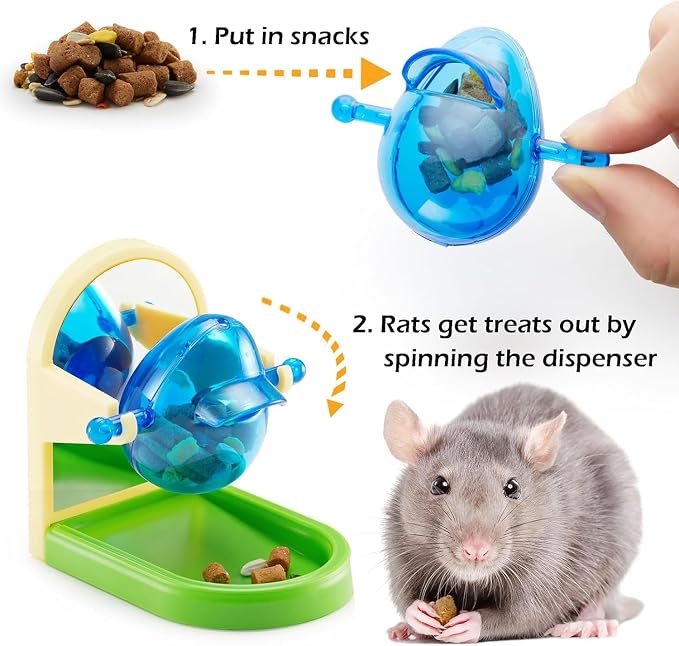 2Pcs Rat Enrichment Foraging Toy, Intelligent Treat Dispensing Puzzle