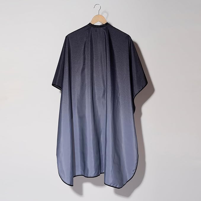Fromm Professional Client Hair Styling and Hair Cutting Cape, Water and Stain Repellent Teflon Coating for Shampoo Bowl and Wet/Dry Cutting, 44" x 58", Black/Grey Ombre