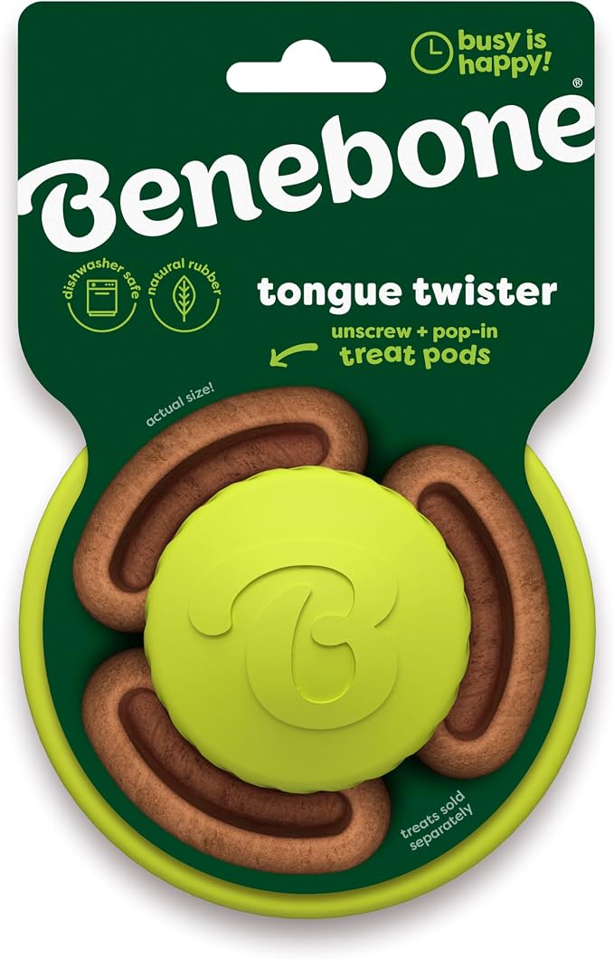 Benebone Tongue Twister, Long-Lasting Interactive Dog Treat Toy to Keep Them Busy, Dog Enrichment Toy for Medium and Large Dogs
