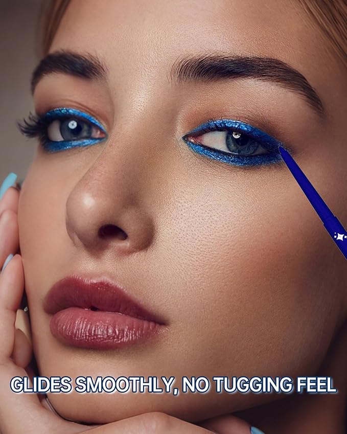 Glitter Gel Eyeliner Pencil,Retractable Cream Silvery Eye Liner Pencils,Waterline Eye Makeup Liners,Waterproof & Smudge Proof Eyeliner Facial Makeup Gift for Mature Women,Girls,Christmas– G11 Silvery