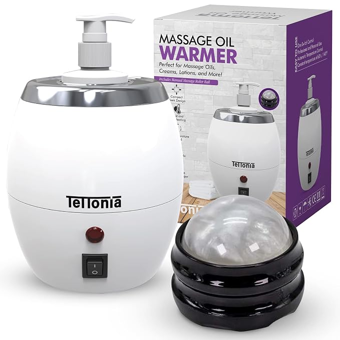 Massage Oil/Lotion Bottle Warmer - Auto-Temperature (White Pearl)