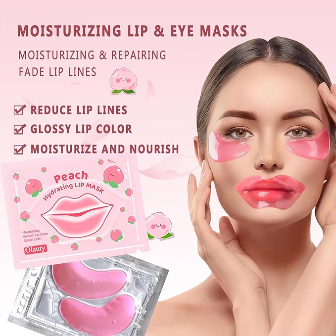 Xiuxixu 30 Pairs Lip Masks & Eye Masks,Collagen Under Eye Patches For Puffy Eyes Dark Circles,Lip and Eye Mask Bulk for Women,Bachelorette Party Favors,Teacher Appreciation Gifts, Mothers Day Gifts