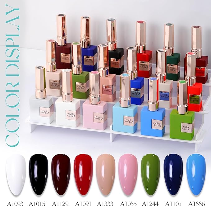 Double Rhythm Translucent Gel Polish Sheer Neutral Natural Light Milky Same Color Same Bottle 15ML Jelly UV Nail Polish Nail Art DIY at Home (Pale Blue-A1031)
