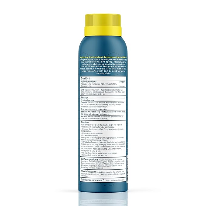 Oars + Alps Sunscreen Spray for Face & Body Spray Sunscreen Infused with Vitamin C & Antioxidants, No White Residue, Water & Sweat Resistant, All Skin Types, Lightweight, Hydrating, SPF 70, 6 Oz, 1pk