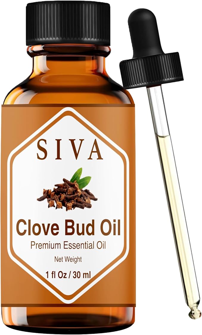 Siva Clove Bud Essential Oil 1 Fl Oz – for Diffuser, Skin & Hair Care – Ideal for Massage & DIY Blends- with Dropper